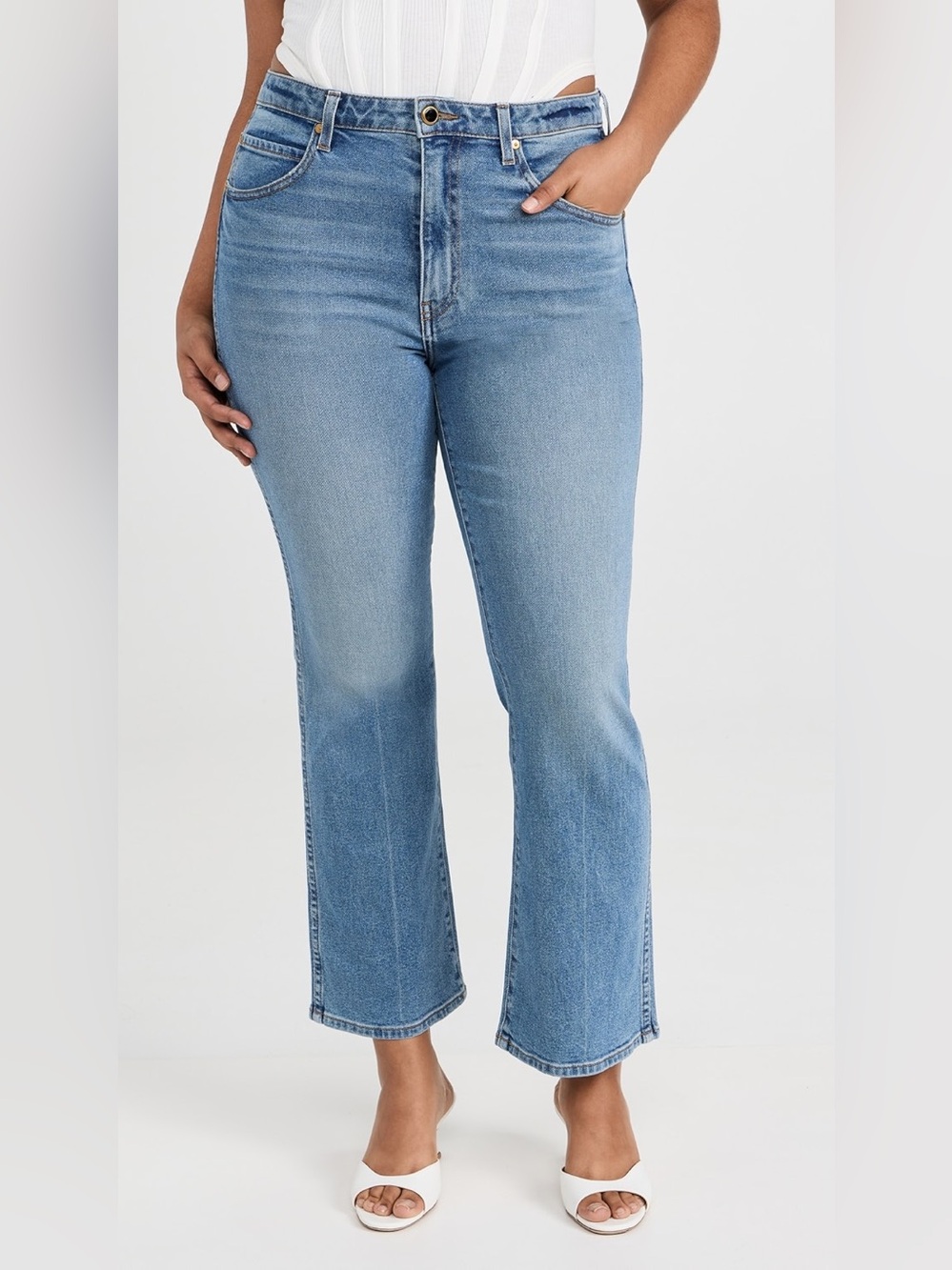 Khaite Vivian New Bootcut Flare Jeans Vintage Blue